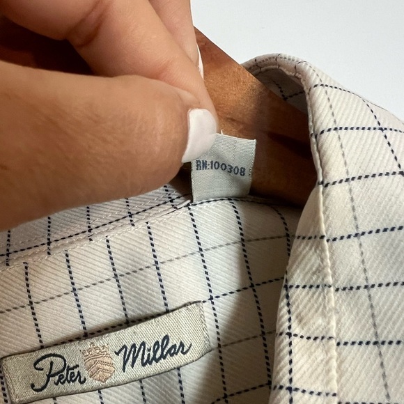 Peter Millar Long Sleeve Button Shirt Mens L Plaid Multicolor 100% cotton golf H - Picture 6 of 9